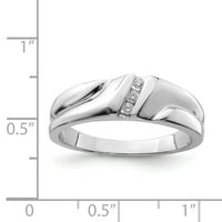 Čvrsta srebrna diamond muške venčane prsten za vjenčanje