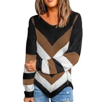 Žena Modni okrugli vrat Labavi dugi rukav Bolorblock Top pleteni džemper džemperi za žene pulover džemper