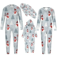Uklapajte obiteljski božićni napitak pidžama set sa zatvaračem s patentnim zatvaračem jednodijelni PJS