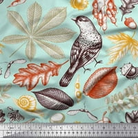 Soimoi Poly Georgette tkanina ptica i lišće tiskano zanatsko tkanina od dvorišta široka
