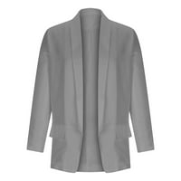 FESFESFES Blazer kaput za žene Business Attire Solid Bool Bowching Cardiganski kaput na prodaju