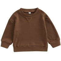 Toddler Baby Girl Boy odjeća WAFFLE CREWNeck Pulover Duks preveliki džemper vrhovi osnovnih majica Jedna