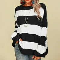 BabySbule plus veličina Ženski džemperi Novi dolasci Modne žene Print Striped Dugi rukav pulove džemper