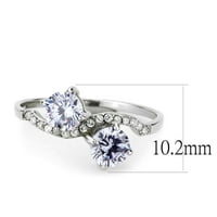 Luxe nakit dizajnira ženski prsten za angažman od nehrđajućeg čelika sa AAA CRT CZ Light Amethyst -