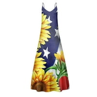 Ženske ljetne haljine za žene Ležerne prilike datuse cvjetni sunčani haljina V-izrez Srednja dužina