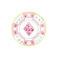 Navika Swarovski Crystal Golf Ball Marker & Hat Clip - Poker Chip - Pink Diamond