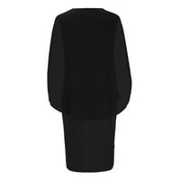 Ležerne ljetne haljine za žene plus veličine Haljine Maxi Crew Crt Pareo Cinched crni 5xl
