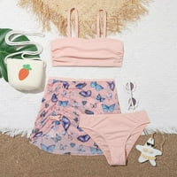 Djevojka leptir tisak bikini kupaći kostim s poklopcem uz plažu suknja od kupaćih komisija 8- godina