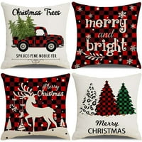 Yipa božićni modernog jastučnice xmas mekani bacanje seta kvadratnih jastuka kućna dekoracija spavaća