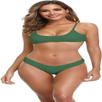 Ženski brazilski tang bikini setovi visoko rezani kupaći kostimi podstavljeni izrez push up gornje kupalište,