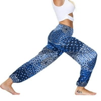 Cethrio joga hlače za žene atletska djela čišćenje Harlan tiskane plave hlače veličine S