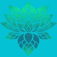 Lotus cvjetni ukras djevojke Ocean Blue grafički tee - Dizajn od strane ljudi s