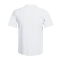 Labakihah Muška majica Muška povremena bluza Pamučna posteljina majica Loose vrhovi kratkih rukava majica