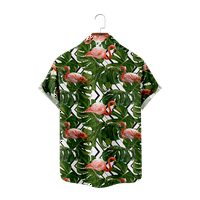 Flamingos Green Leaf Shirts za muškarce 3D tiskane muške havajske košulje plaža kratkih rukava modni