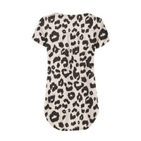 MLQIDK ženske ljetne dressy casual majice s kratkim rukavima V izrez Loose Tops Flowy Tunic za tampanju