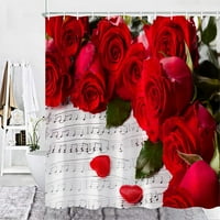 Roses cvjetna tuš za tuširanje za kupatilo za valentinovo dekoriranje retro kupatila za zavjese od poliestera