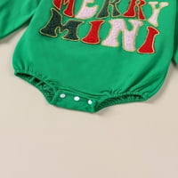 Liacowi Baby Christmas Romper Classic Pismo Vezer Dugi rukav Bodysuit Novorođena zimska reputa