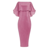Miayilima Pink XXL Svečane haljine za žene Jedna ramena haljina tanka elegantna ženska haljina za zabavu