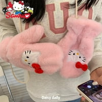 Sanrio Hello Kitty Winter Student Toplo plišane rukavice i šal za šal Vjetrootporne koral guste baršunaste
