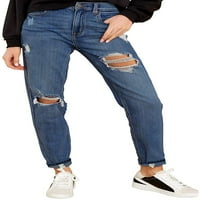 Vetinee Womens High Boyfried Conus Jeans Ripped traper hlače, veličina S-2XL