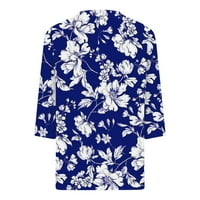 CAVEITL Ljetne bluze za žene, ženska modna tiskana majica rukava rukava bluza V-izrez casual vrhovi