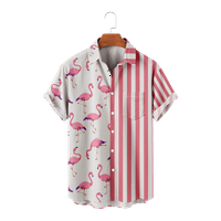 Flowers Flamingo Hawaii Muška košulja Ties Beach Kids Style Hawaiian Boys Majica Moda Rever Jednosmjerni