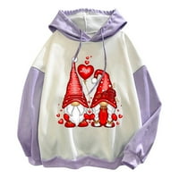 Jesenske proljetne dukseve za žene slatki par GNOME grafički s kapuljačom puloverne duksere Ležerne