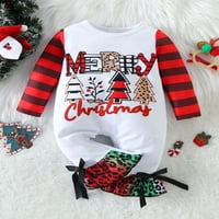Huakaishijie kombinezone za toddler Baby Girl Xmas Romper dugih rukava pidžama 0- mjeseci