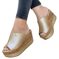 Ženske cipele Cipele Ljetne sandale Modni boli klinasto platform Rimljene cipele Sandale Rose Gold 6.5
