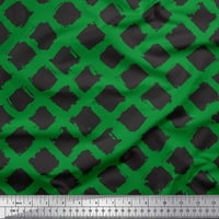Soimoi Green Pamučna mazivna majica dijamantno geometrijska tiskana tkanina od dvorišta