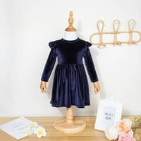 9 meseci-5years Girls Haljina dečja dečja modna slatka čvrsta boja sa jednom rukom Princess haljina