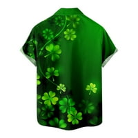 FELIRENZACIA MAN CASTER GUMBOS St. Patrick's Day Print sa džepnim palicama za bluzu majice kratkih rukava