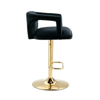 360 ° baršunaste okretne stolice sa niskim leđima i nogama, podesivim šalterom Barstools, zlatna stolica
