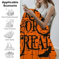 Halloween Dekorativni pokrivač s jastukom, uplašenim isklesanim pokrivačem od bundeve za spavaću sobu