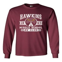 Majica za odrasle s dugim rukavima Hawkins Lab srednja škola AV Club Parody Funny DT