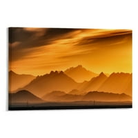 Sunset Mist Mountain platno Zidna umjetnost sa uokvirenim, horizontalnom verzijom Galerija zamotaj modernog