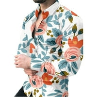 Bluza za muškarce dugih rukava košulje 3D ispis serija gumba Rever Slim Business Casual majice