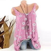 O vrat prsluk bez rukava cvjetni bluze vrhovi tiskanje ženske ženske bluze za žensku kamisole