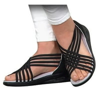 WEFUESD papuče za žene Clarks sandale za žene ženske modne casual križnim remenom okrugli nožni sandale elastični pojas na cipelama crna 42