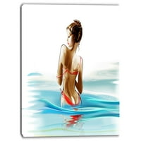 Art DesimanArt - Žena u bikiniju - Senzualno platno Art Print In. Široko u. Visok