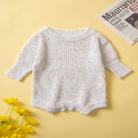 Franhais Baby Girl Dečko jeseni kombinezon, pletene tačke izrez za odabir dugih rukava Snaps džemper