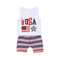 SHLDYBC Toddler Kids Baby Ljeto Neodvisnost Dan Rezervoari Shorts Shars Set odjeće, Dječja odjeća, Summer
