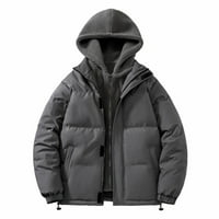 TOQOT MENS Quilted Jackets - puni zip tople ležerne zimski kaputi siva veličina 3xl