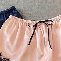 Žene elastične struke Pajama kratke hlače udobne dnevne donje čipkasti obloge satena za spavanje pj