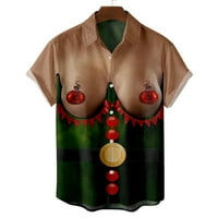 Božićne majice za majice za muške kratke rukave smiješne Xmas Santa Claus Print casual majica za zabavu