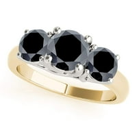 Mauli dragulji za angažman prstenje za žene karatni kamen dvotonski crni dijamantni prsten za enagentno