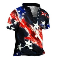 Odeerbi Muška dana za nezavisnost Grafičke majice Casual Fitness Sportska košulja COLLAR 3D Štampanje