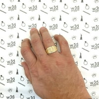 10k žuto zlato simulirani dijamant Nugget Signet prsten