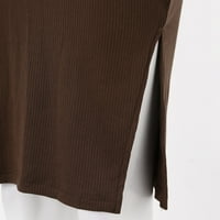 Ženska maxi haljina čvrste boje V-izrez dugih rukava sandress bodycon modni labavi kaučno slobodno vrijeme