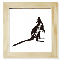 Kangaroo crno-bijeli životinjski kvadratni okvir okvir zidni tablici